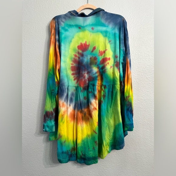 NWOT 1x Tye Dye Dress Top - Picture 2 of 5